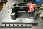 a2z Tumbler Jig centering a tumbler under galvo laser