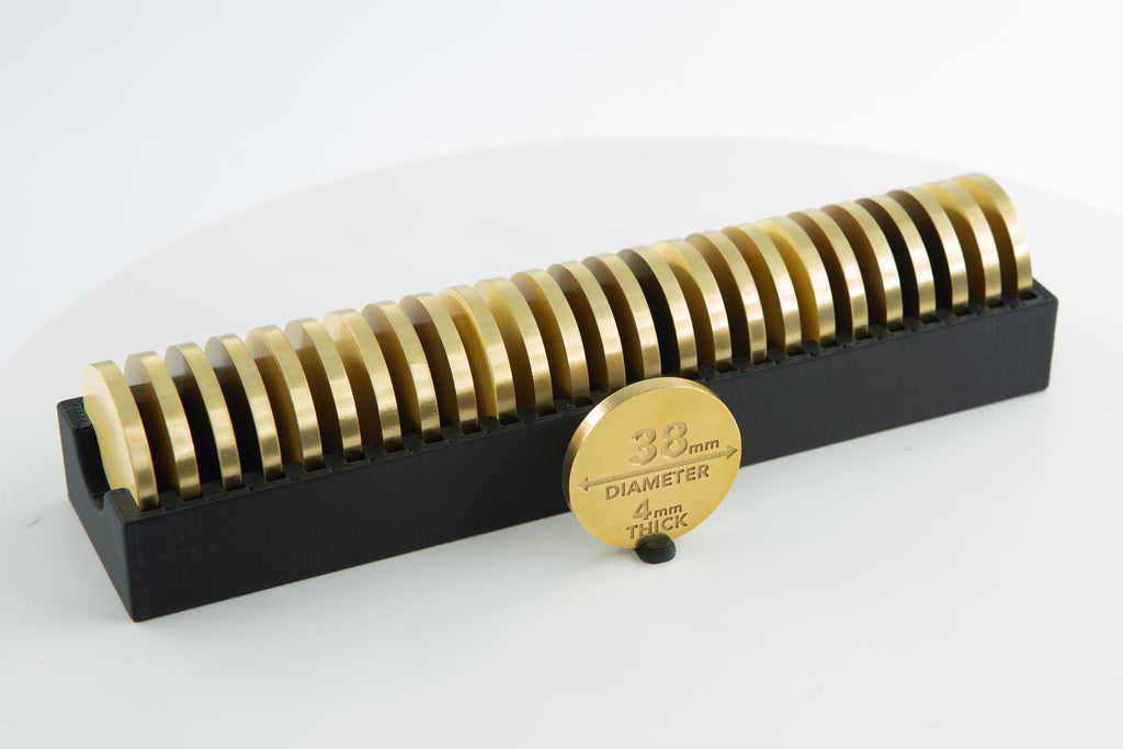 Brass Coin Blank 38mm Brushed 4mm thick