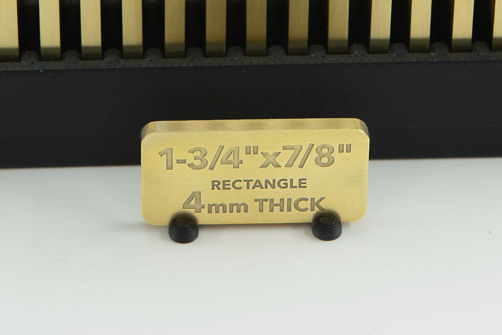 Brass Rectangle Blank Small Brushed 4mm thick medallion