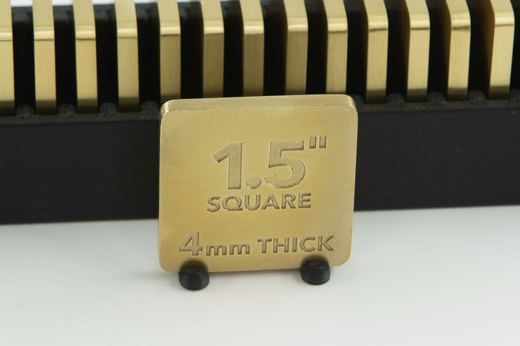 Brass Square Blank 1.5 inches Brushed 4mm thick medallion