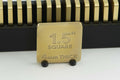 Brass Square Blank 1.5 inches Brushed 4mm thick medallion