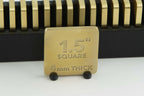 Brass Square Blank 1.5 inches Brushed 4mm thick medallion